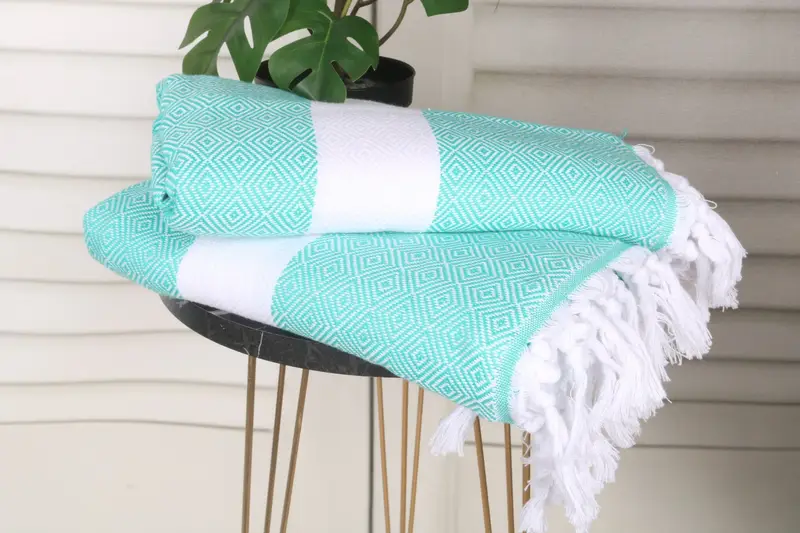 Gym Towel, Sand-free towel, Organic Beach Towel, 70x40 Cotton Diamond Towel, Summer Gift, Gift For Mom, First Wedding Anniversary Gift, Cotton towel - 3