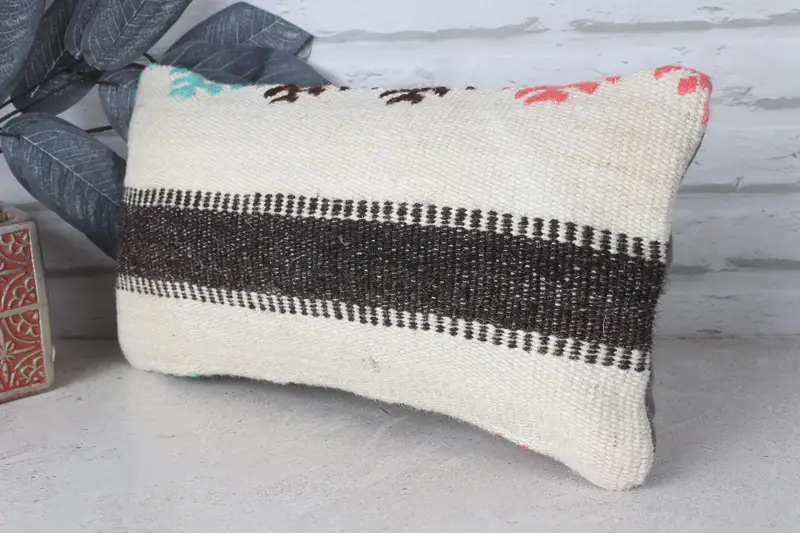 8x16 Beige Pillow Sham, Designer Throw Cushion, Boho Pillow Sham Cover, Custom Cushion, Ethnical Kilim Rug Pillow, Cushion, Turkish Pillow - 3