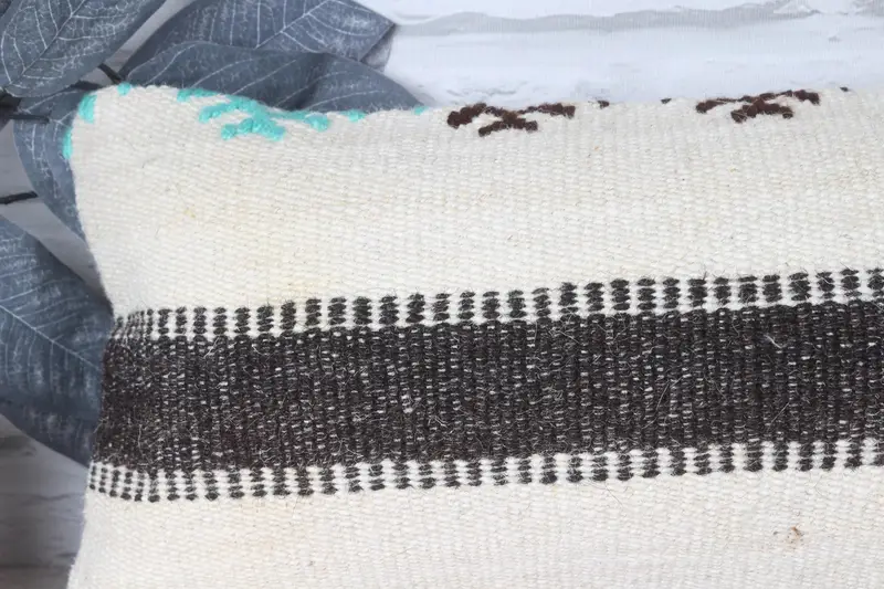 8x16 Beige Pillow Sham, Designer Throw Cushion, Boho Pillow Sham Cover, Custom Cushion, Ethnical Kilim Rug Pillow, Cushion, Turkish Pillow - 2