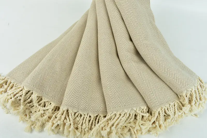 Monogram Turkish Towel, Sand-Resistant Peshtemal, Custom Gift, Bridal Shower Favors, Bachelor Gift, 70x40 Cotton Herringbone Towel, Summer Towel - 4