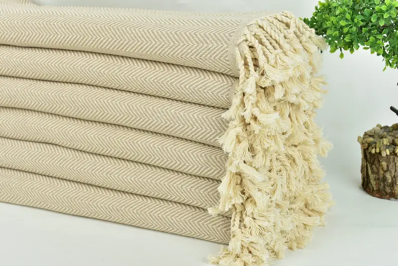 Monogram Turkish Towel, Sand-Resistant Peshtemal, Custom Gift, Bridal Shower Favors, Bachelor Gift, 70x40 Cotton Herringbone Towel, Summer Towel - 3