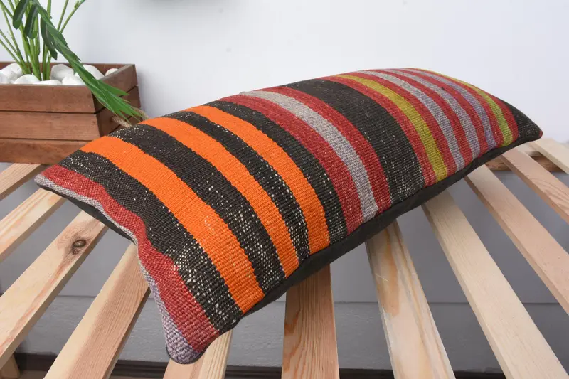 Kilim Pillow, Luxury Cushion, Pillow for Sofa, 12x24 Red Pillow Sham, Wholesale Cushion Cover, Customized Pillow Case, Pillow, Antique Pillows - 6