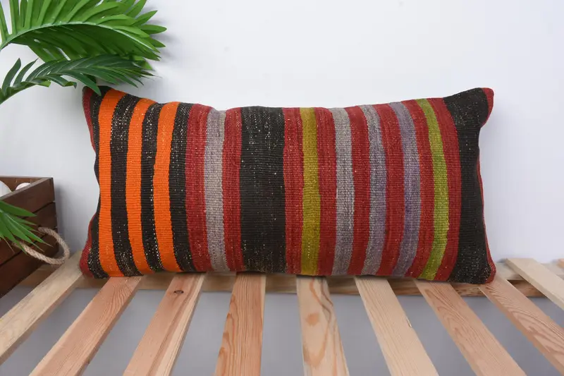 Kilim Pillow, Luxury Cushion, Pillow for Sofa, 12x24 Red Pillow Sham, Wholesale Cushion Cover, Customized Pillow Case, Pillow, Antique Pillows - 1