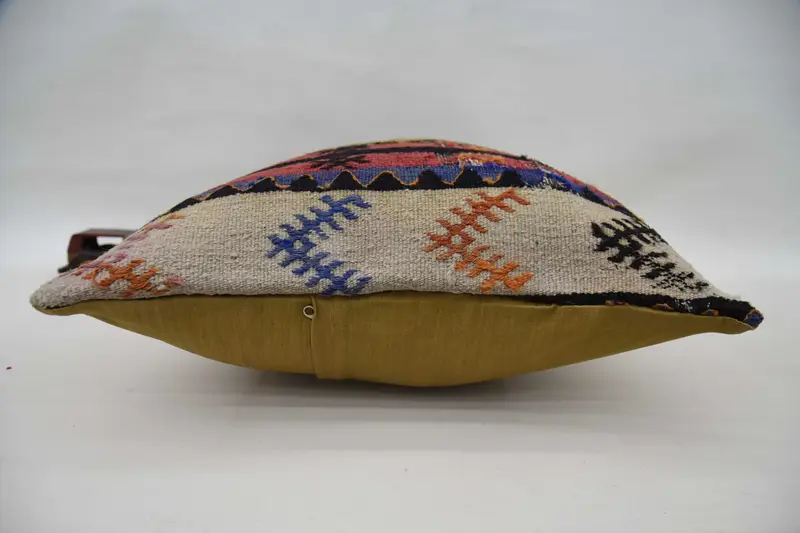 Kilim Cushion Sham, Turkish Pillow, Vintage Kilim Throw Pillow, 20x28 Red Pillow Sham, Vintage Kilim Pillow Cushion Cover, Cushion Case - 6