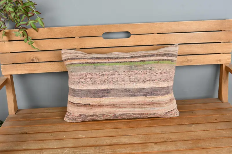 Colorful Cushion, Garden Cushion Case, Cushion Case, Ethnical Kilim Rug Pillow, Home Decor Pillow, Gift Pillow, 16x24 Beige Cushion - 6