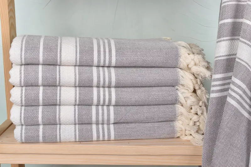 Fouta towel, Family Gift Basket, Bridal Party Gifts, Turkish beach towel with fringe, Luxury towel, Wedding Gift, 70x40 Cotton Herringbone Towel - 1