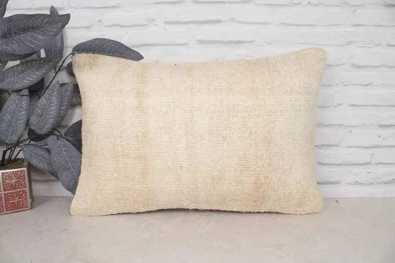 Bohemian Cushion Cushion Case, Kilim Cushion Sham, 16x24 Beige Pillow, Antique Pillows, Indoor Pillow, Cushion Case, Gift Pillow - 1