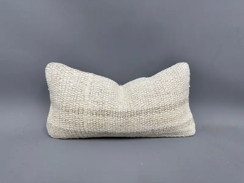 Cushion Cover, 8x16 Beige Pillow, Antique Pillows, Handmade Kilim Cushion, Turkish Pillow, Lounge Throw Cushion Cover, Garden Pillow Cover - 1