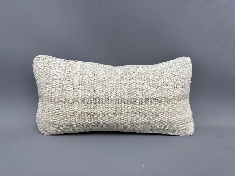 Cushion Cover, 8x16 Beige Pillow, Antique Pillows, Handmade Kilim Cushion, Turkish Pillow, Lounge Throw Cushion Cover, Garden Pillow Cover - 4