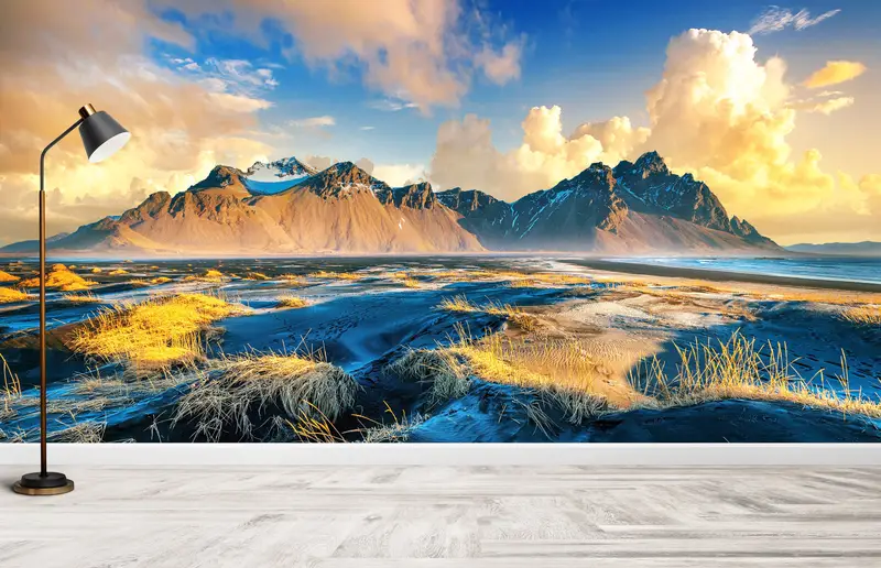 Landscape Wall Print, Modern Wall Paper, View Wall Poster, , Paper Wall Art, 3d Wall Paper, Beautiful Cloudy Wall Poster, - 2