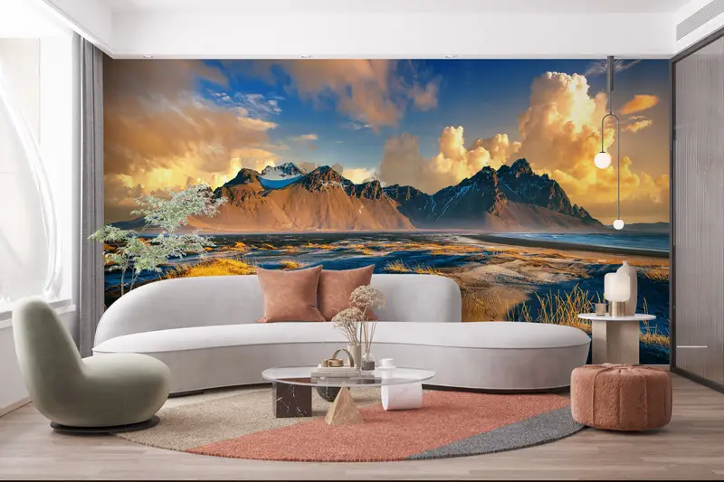 Landscape Wall Print, Modern Wall Paper, View Wall Poster, , Paper Wall Art, 3d Wall Paper, Beautiful Cloudy Wall Poster, - 6