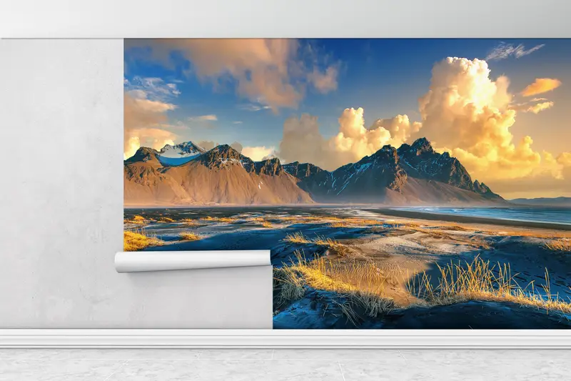 Landscape Wall Print, Modern Wall Paper, View Wall Poster, , Paper Wall Art, 3d Wall Paper, Beautiful Cloudy Wall Poster, - 1