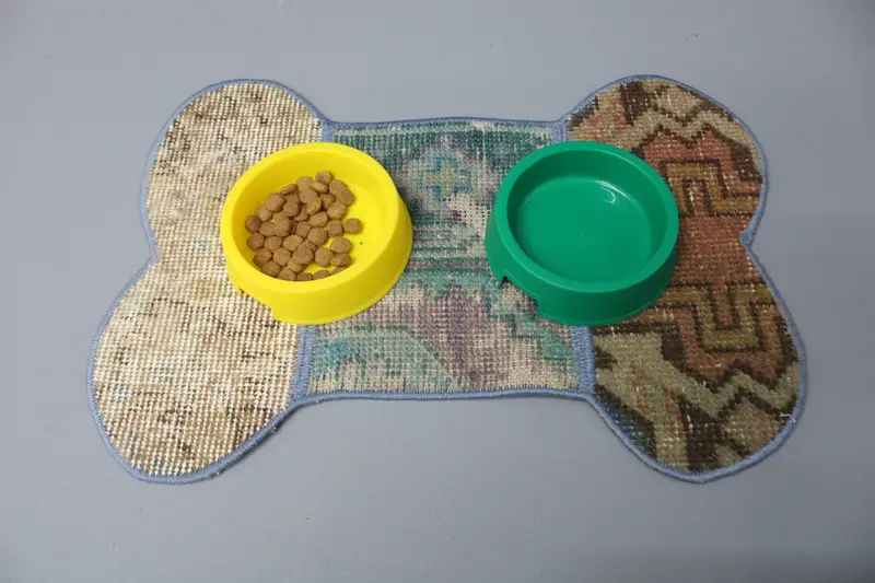 Mantel individual de lana redondo bohemio, mantel individual tradicional verde y beige