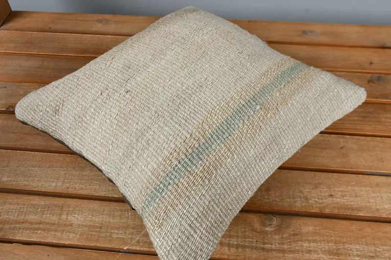 Yoga Cushion Case, Cushion Case, Antique Pillows, Handmade Kilim Cushion, Ethnical Kilim Rug Pillow, 12x12 Beige Cushion Case - 2
