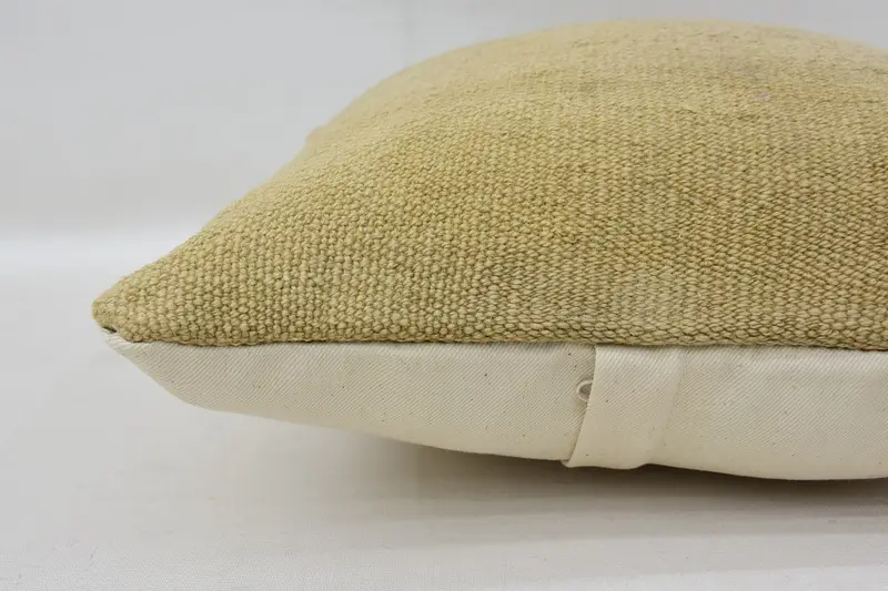 Pillow Cover, Customized Cushion Case, Kilim Cushion Sham, Vintage Kilim Pillow, Cotton Pillow Cover, 14x14 Beige Cushion, Kilim Pillow - 5