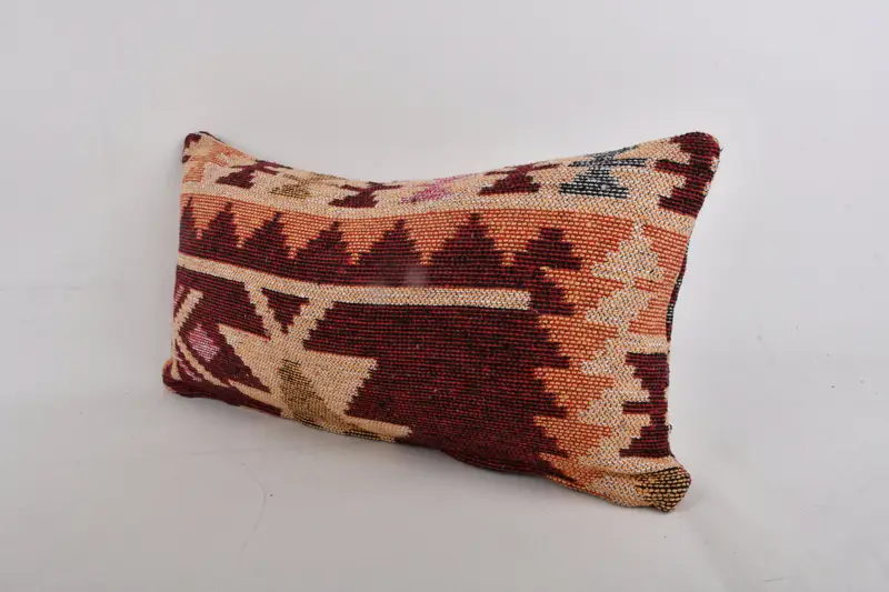 Turkish Pillow, 12x24 Red Cushion Cover, Throw Kilim Pillow, Farmhouse Pillow Case, Nomadic Cushion, Vintage Pillow, Cushion Case - 3