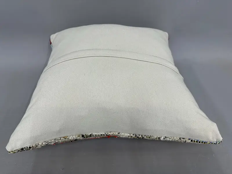 Vintage Kilim Pillow, Luxury Pillow Sham, Pillow for Couch, Cotton Pillow Case, Pillow Sham, Vintage Kilim Throw Pillow, 20x20 Blue Cushion - 7