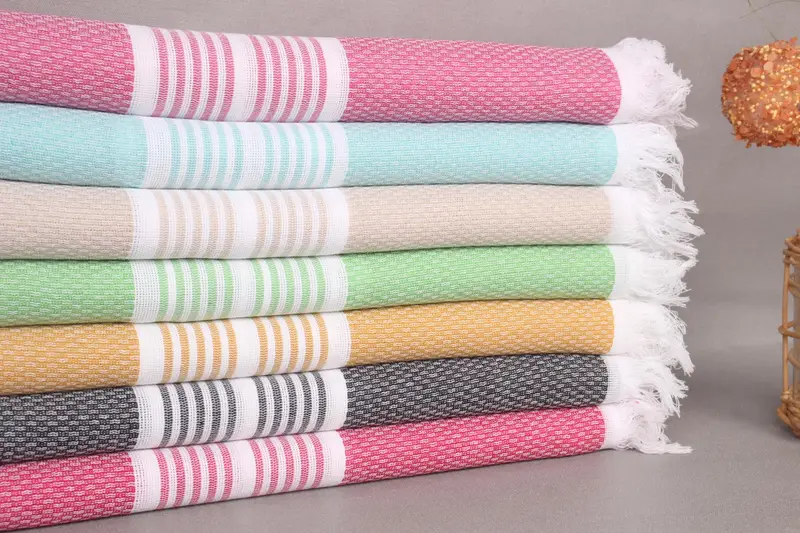 Personalized Gift, Lightweight Turkish towel, Hammam Towel USA, Scarf Towel, Gym Towel, 70x40 Cotton Striped Towel, Personalised Gift, Handmade Gift - 2