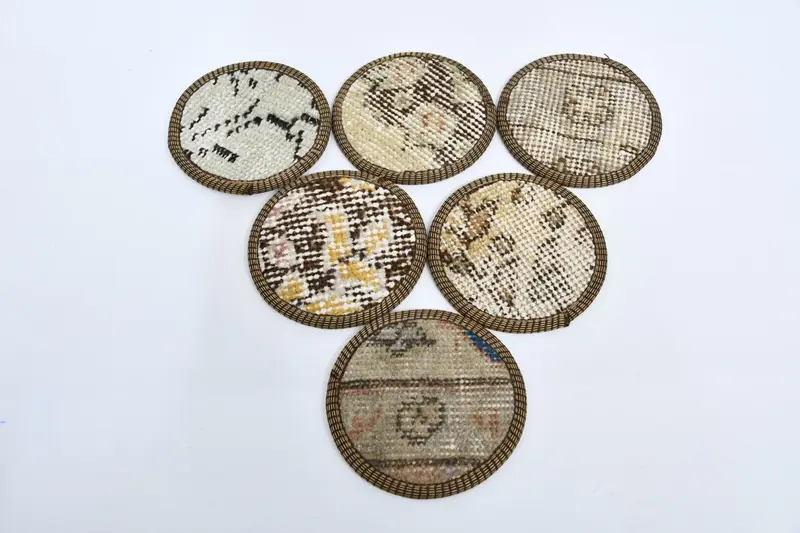 Elegant Beige and Brown Coasters, Premium Table Decor