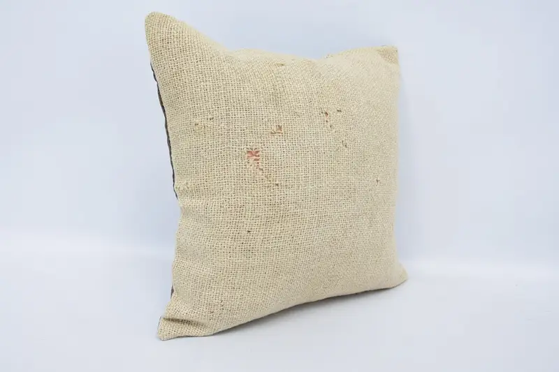 Handmade Throw Pillow Case, 16x16 Beige Pillow Sham, Boho Pillow Sham Cover, Pillow Case, Pillow for Couch, Turkish Pillow - 3