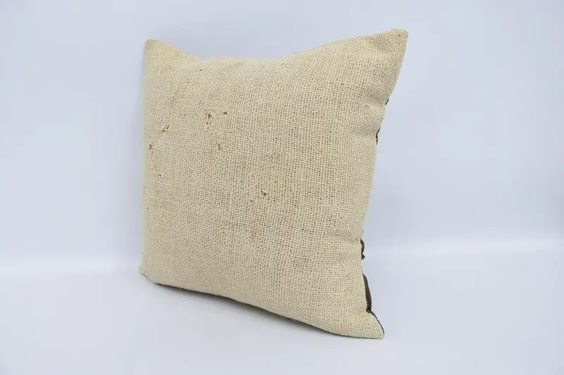 Handmade Throw Pillow Case, 16x16 Beige Pillow Sham, Boho Pillow Sham Cover, Pillow Case, Pillow for Couch, Turkish Pillow - 4