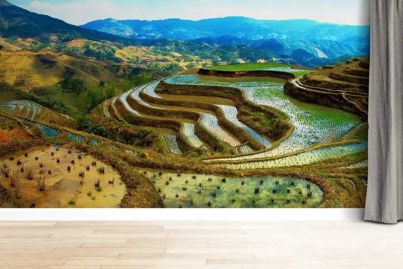 Basılı Doğa Duvar Kağıdı: Banaue Pirinç Tarlaları, Filipinler Görünümü