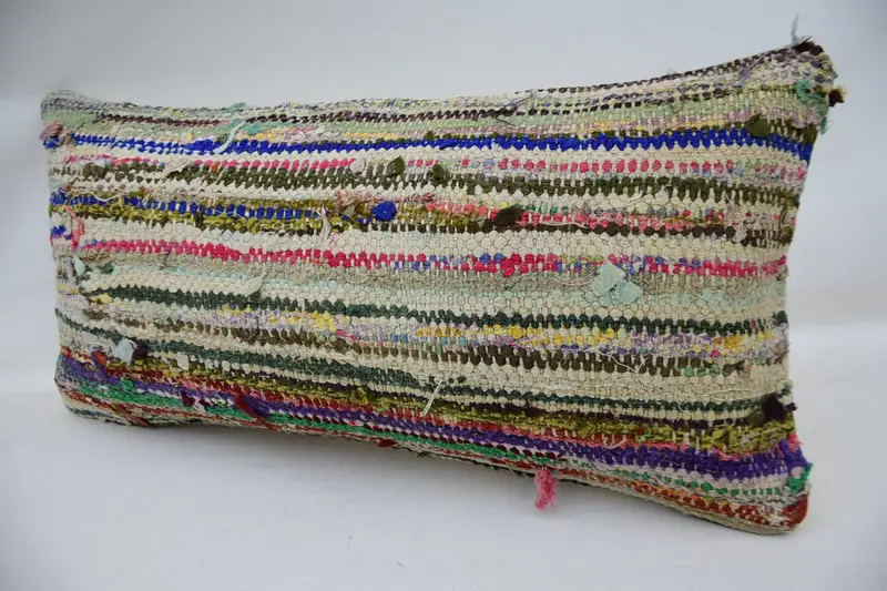 Geometric Embroidered Throw Pillow, 12x24 Inches Size Pillow - 3