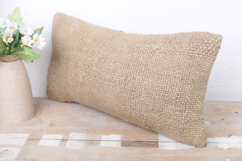 Throw Kilim Pillow, 8x16 Brown Pillow Cover, Morroccon Kilim Cushion Pillow Cover, Boho Pillow Sham Cover, Pillow for Sofa, Pillow Cover - 4