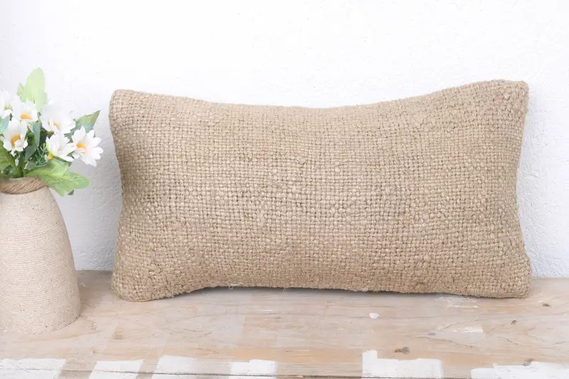 Throw Kilim Pillow, 8x16 Brown Pillow Cover, Morroccon Kilim Cushion Pillow Cover, Boho Pillow Sham Cover, Pillow for Sofa, Pillow Cover - 2