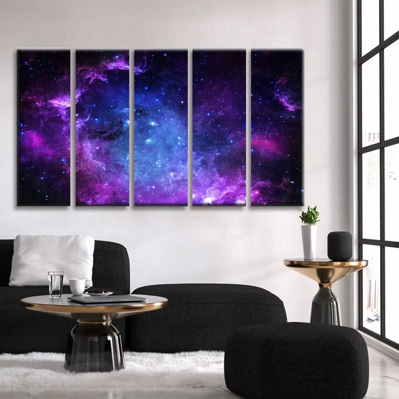 Die unendliche Galaxy Wall Art, Universum Space Art Print, beeindruckende Space -Leinwand, lila und blau, abstrakte Kunst, Astrologie -Galaxie, - 1