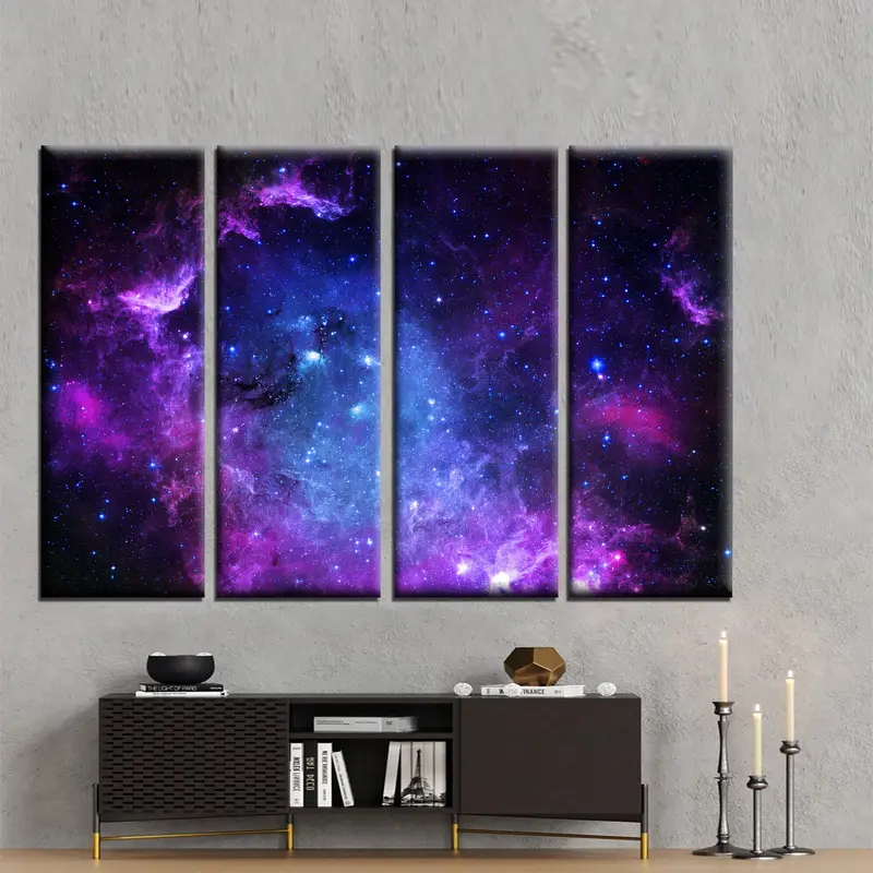 Die unendliche Galaxy Wall Art, Universum Space Art Print, beeindruckende Space -Leinwand, lila und blau, abstrakte Kunst, Astrologie -Galaxie, - 3