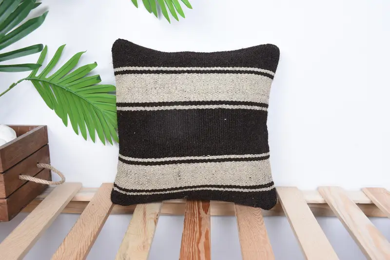 Wholesale Pillow, Throw Kilim Pillow, Yoga Pillow Cover, Sofa Pillow, Gift Pillow, Cushion Case, 12x12 Black Pillow Cover, Handmade Kilim Cushion - 1