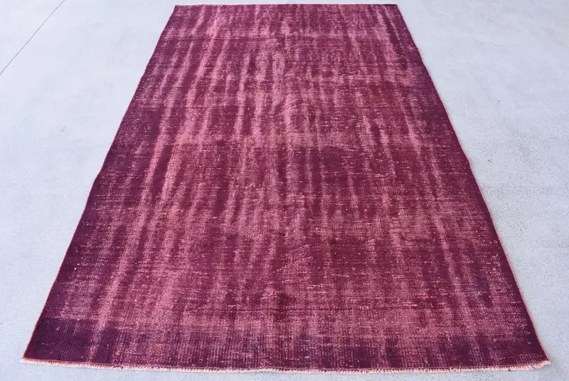 5.1x8.3 ft Büyük Türk Halısı, Kırmızı Fas Vintage Halısı - 1