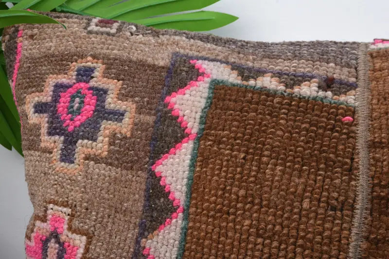 12x20 Brown Cushion Cover, Home Decor Pillow, Pillow Cover, Handmade Kilim Cushion, Ethnical Kilim Rug Pillow, Meditation Cushion Cover - 2