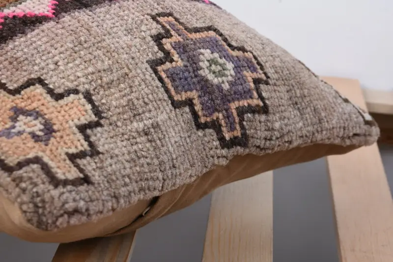 12x20 Brown Cushion Cover, Home Decor Pillow, Pillow Cover, Handmade Kilim Cushion, Ethnical Kilim Rug Pillow, Meditation Cushion Cover - 7