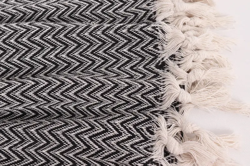Large Beach Towel Personalized, Throw Blanket Couch, Bridesmaid Gifts, 76x64 Cotton Zig zag Towel, Woven Throw Blanket, Best Friend Gift - 8