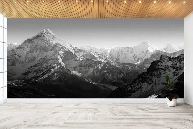 Zarif Himalaya Everest Manzarası Baskılı Duvar Kağıdı - Doğanın Majesteleri