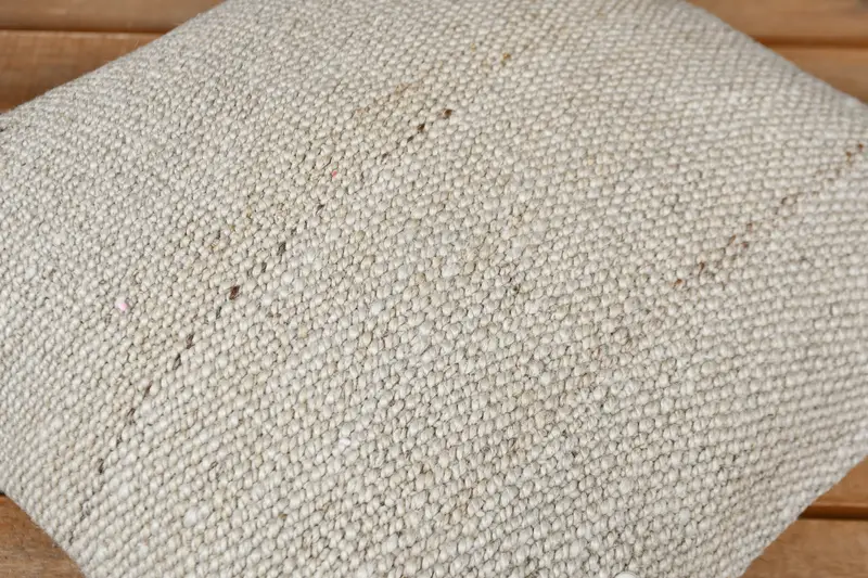 Bed Cushion, Cushion Case, Handmade Rug Seat Cushion Case, 12x12 Beige Pillow Case, Kilim Cushion Sham, Vintage Kilim Throw Pillow, Vintage Pillow - 3