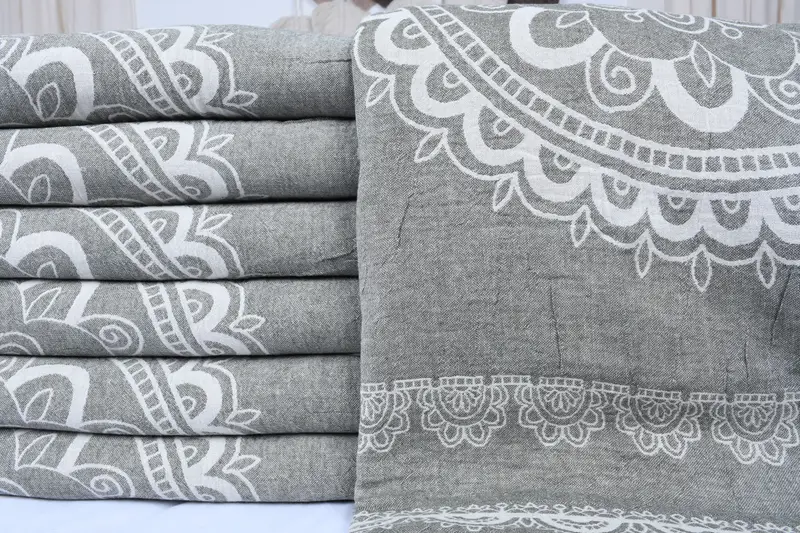 Boho Throw Blankets, Bridesmaid Gifts, Anniversary Gift For Her, 88x80 Cotton Kilim Design Towel, Woven Blanket, Gift For Wedding Day - 3