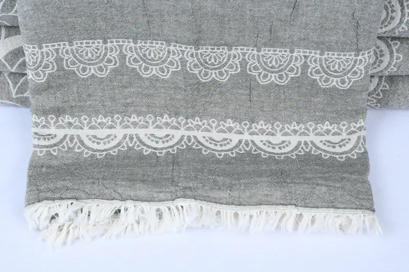 Boho Throw Blankets, Bridesmaid Gifts, Anniversary Gift For Her, 88x80 Cotton Kilim Design Towel, Woven Blanket, Gift For Wedding Day - 2