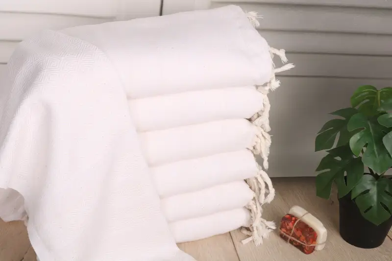 Diamond Dish Towel Natural Cotton 18x40 Inches, Organic Turkish Cotton