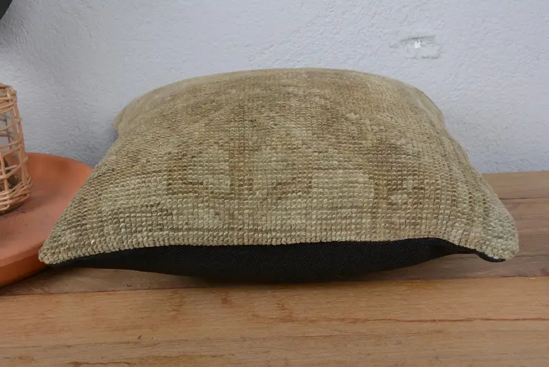 Pillow Cover, Neutral Throw Pillow Cover, 14x14 Beige Cushion, Cozy Throw Cushion, Handmade Kilim Cushion, Throw Kilim Pillow, Pillow for Couch - 5
