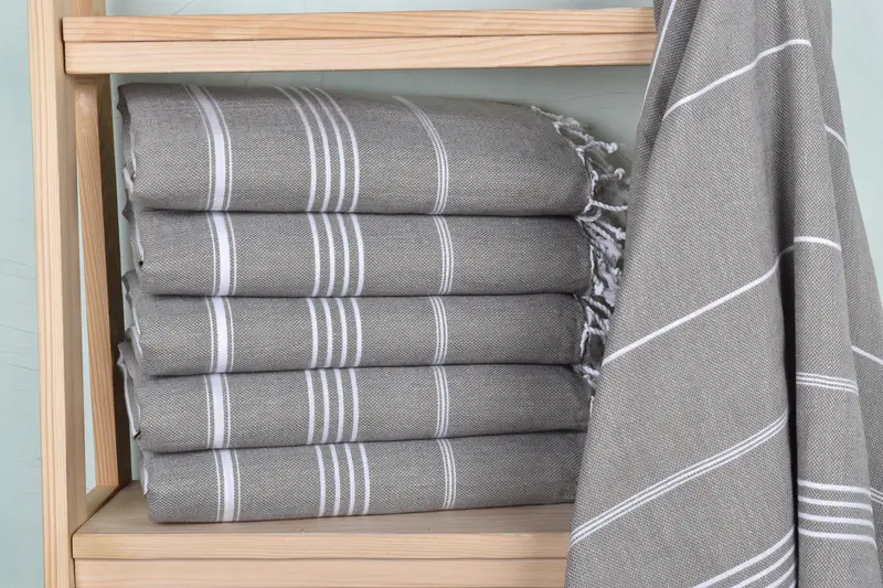 Guest Towel, Bride Gift, 70x40 Cotton Striped Towel, Turkish Towel Set, Spa Gift Towel, Soft towel, Quick-dry peshtemal, Sand-resistant towel - 2