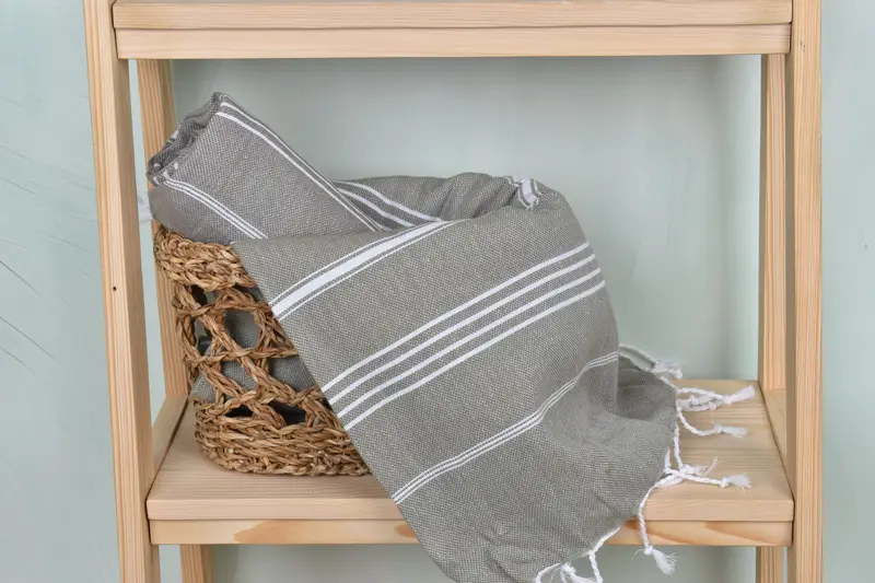 Guest Towel, Bride Gift, 70x40 Cotton Striped Towel, Turkish Towel Set, Spa Gift Towel, Soft towel, Quick-dry peshtemal, Sand-resistant towel - 4
