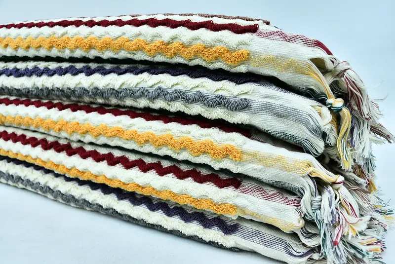 70x40 Cotton Pom Pom Zigzag Design Towel, Custom Towel, Towel With Name, Sand-Resistant Peshtemal, Sand-free towel, Beach Towel Bulk, Memorial Gift - 4