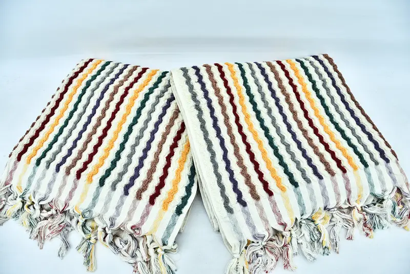 70x40 Cotton Pom Pom Zigzag Design Towel, Custom Towel, Towel With Name, Sand-Resistant Peshtemal, Sand-free towel, Beach Towel Bulk, Memorial Gift - 5