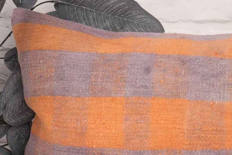 Interior Designer Pillow, Pillow for Sofa, Cushion, 16x24 Orange Cushion Case, Living Room Throw Pillow Case, Kilim Pillow Cover - 2