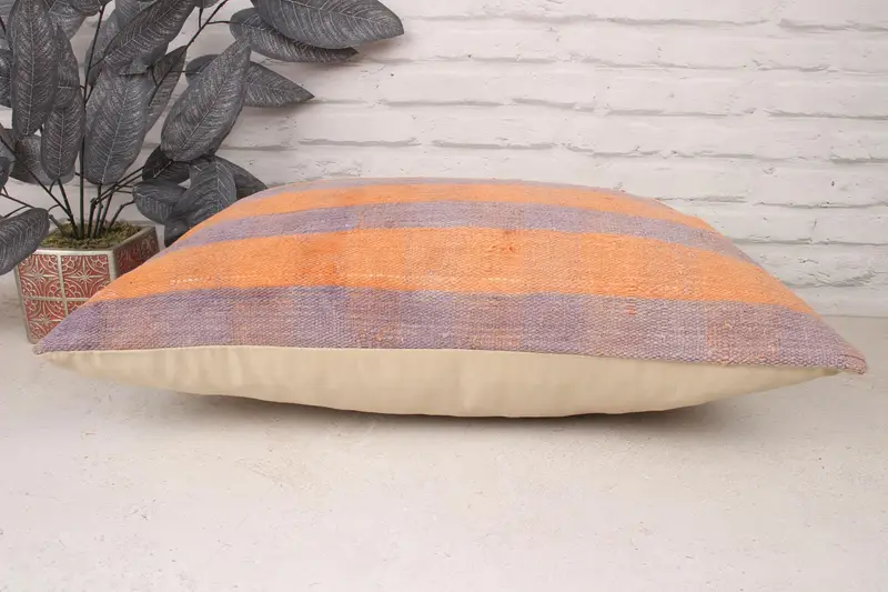 Interior Designer Pillow, Pillow for Sofa, Cushion, 16x24 Orange Cushion Case, Living Room Throw Pillow Case, Kilim Pillow Cover - 5