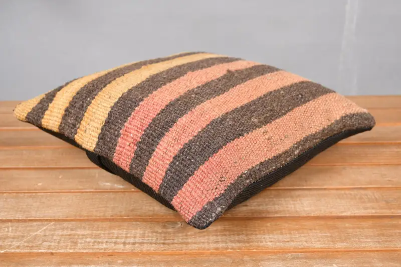 12x12 Red Cushion, Kilim Pillow Cover, Turkish Kilim Pillow, Bolster Throw Pillow Cover, Pillow Case, Ottoman Pillow Sham, Kilim Pillow - 4