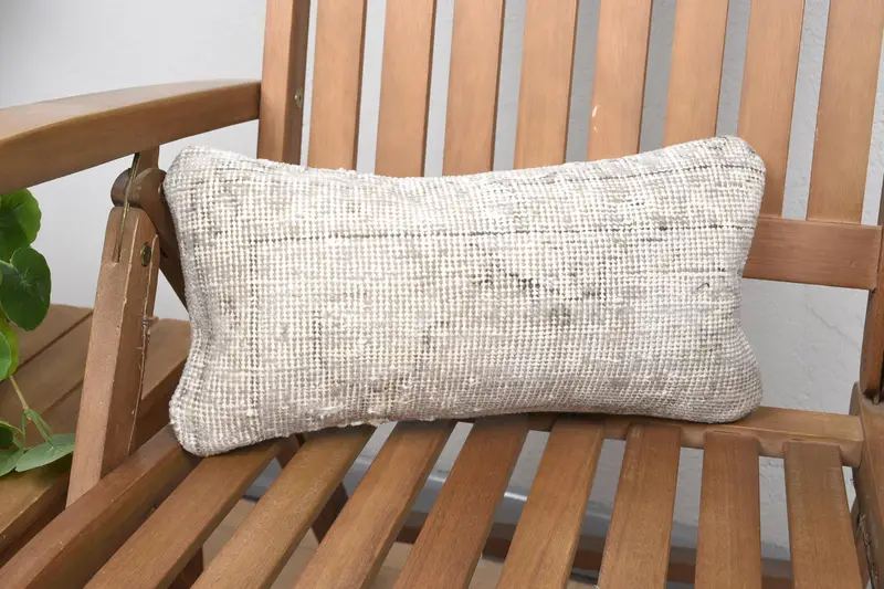 Vintage Mini Lumbar Cushion Cover, 8x16 inch DesignerBrown Gift Wool Cushion Case - 1